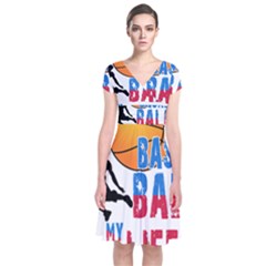 Basketball Is My Life Short Sleeve Front Wrap Dress by Valentinaart