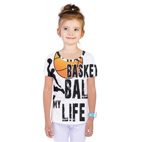 Basketball Is My Life Kids  One Piece Tee by Valentinaart