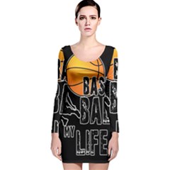 Basketball is my life Long Sleeve Velvet Bodycon Dress