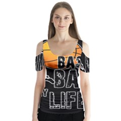 Basketball is my life Butterfly Sleeve Cutout Tee 