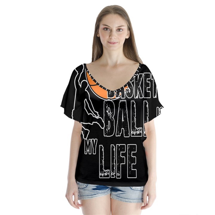 Basketball is my life Flutter Sleeve Top