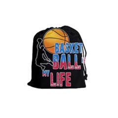 Basketball Is My Life Drawstring Pouches (medium)  by Valentinaart