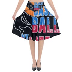 Basketball Is My Life Flared Midi Skirt by Valentinaart