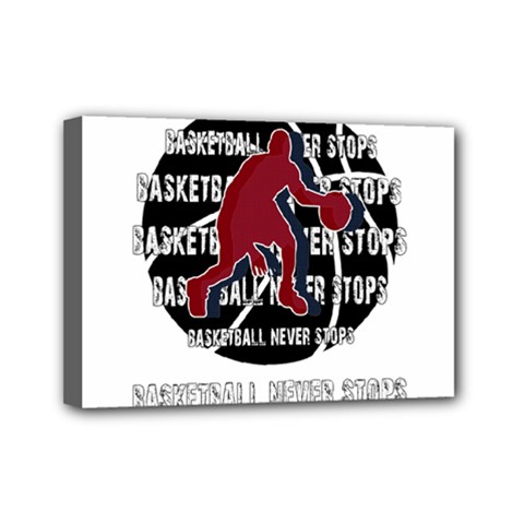 Basketball Never Stops Mini Canvas 7  X 5  by Valentinaart