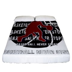 Basketball Never Stops Fitted Sheet (queen Size) by Valentinaart