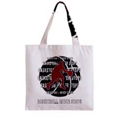 Basketball Never Stops Zipper Grocery Tote Bag by Valentinaart