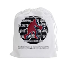 Basketball Never Stops Drawstring Pouches (xxl) by Valentinaart