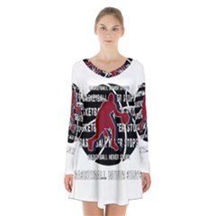 Basketball Never Stops Long Sleeve Velvet V-neck Dress by Valentinaart