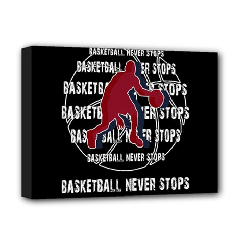 Basketball Never Stops Deluxe Canvas 16  X 12   by Valentinaart