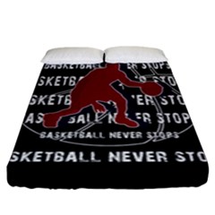 Basketball Never Stops Fitted Sheet (king Size) by Valentinaart