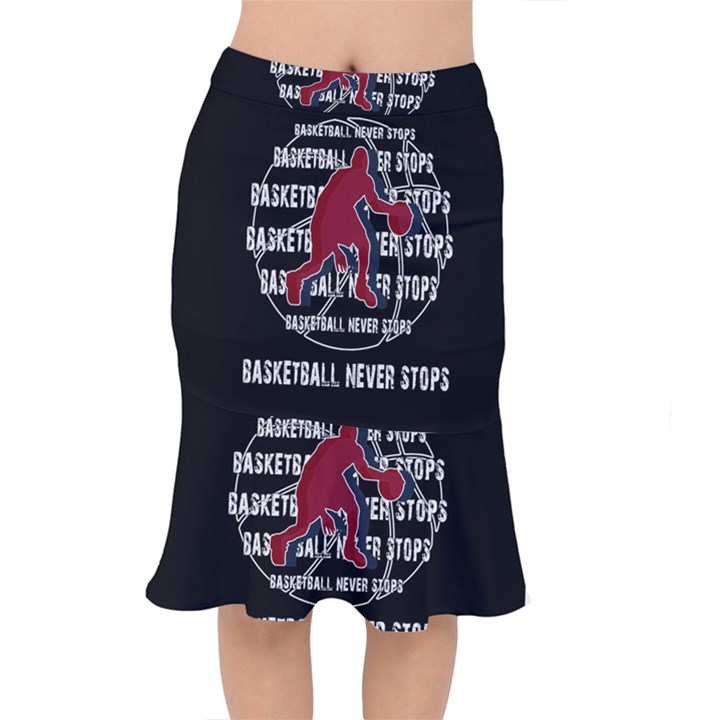 Basketball never stops Mermaid Skirt