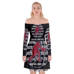 Basketball Never Stops Off Shoulder Skater Dress