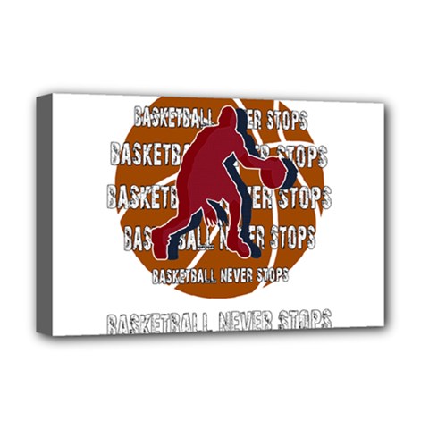 Basketball Never Stops Deluxe Canvas 18  X 12   by Valentinaart