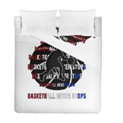 Basketball Never Stops Duvet Cover Double Side (full/ Double Size) by Valentinaart