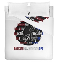 Basketball Never Stops Duvet Cover Double Side (queen Size) by Valentinaart