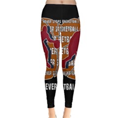 Basketball Never Stops Leggings  by Valentinaart