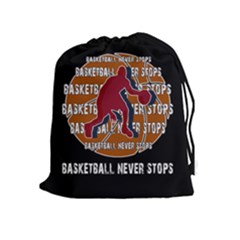 Basketball Never Stops Drawstring Pouches (extra Large) by Valentinaart