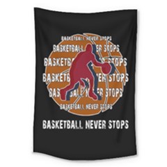 Basketball Never Stops Large Tapestry by Valentinaart