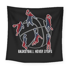 Basketball Never Stops Square Tapestry (large) by Valentinaart