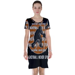 Basketball Never Stops Short Sleeve Nightdress by Valentinaart