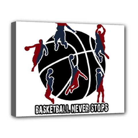 Basketball Never Stops Deluxe Canvas 20  X 16   by Valentinaart