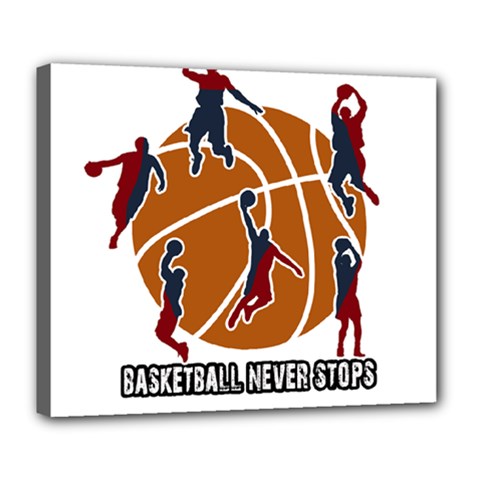 Basketball Never Stops Deluxe Canvas 24  X 20   by Valentinaart