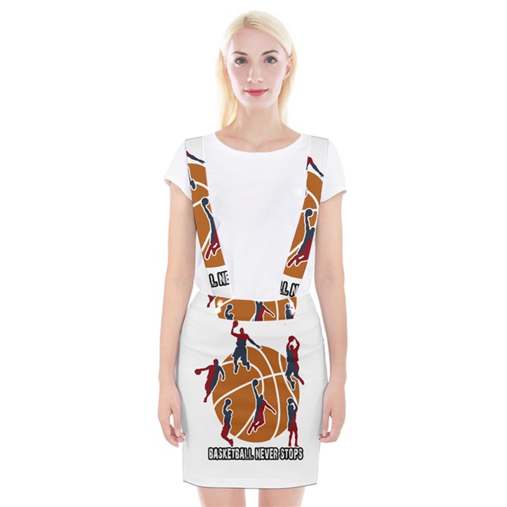 Basketball never stops Braces Suspender Skirt