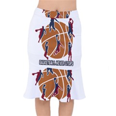 Basketball Never Stops Mermaid Skirt by Valentinaart