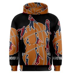 Basketball Never Stops Men s Zipper Hoodie by Valentinaart