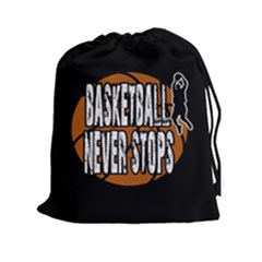 Basketball Never Stops Drawstring Pouches (xxl) by Valentinaart