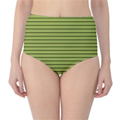 Decorative lines pattern High-Waist Bikini Bottoms