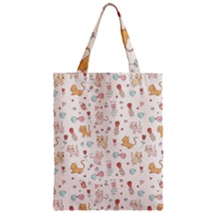 Kittens And Birds And Floral  Patterns Zipper Classic Tote Bag by TastefulDesigns