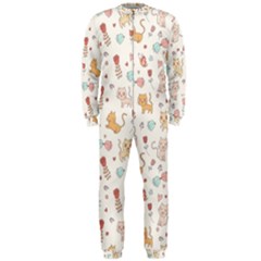 Kittens And Birds And Floral  Patterns Onepiece Jumpsuit (men)  by TastefulDesigns