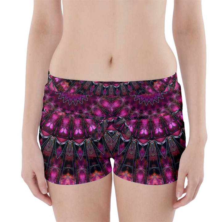 Pink Vortex Half Kaleidoscope  Boyleg Bikini Wrap Bottoms