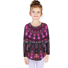 Pink Vortex Half Kaleidoscope  Kids  Long Sleeve Tee