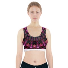 Pink Vortex Half Kaleidoscope  Sports Bra With Pocket