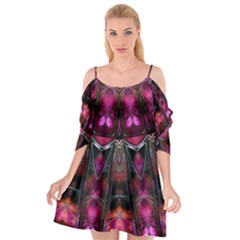 Pink Vortex Half Kaleidoscope  Cutout Spaghetti Strap Chiffon Dress by KirstenStar