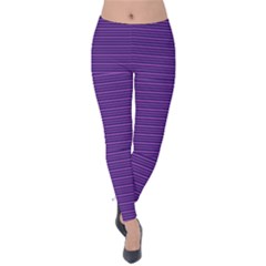 Decorative Lines Pattern Velvet Leggings