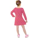 Decorative lines pattern Kids  Long Sleeve Velvet Dress View2