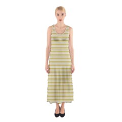 Decorative lines pattern Sleeveless Maxi Dress