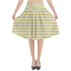 Decorative Lines Pattern Flared Midi Skirt