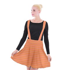 Decorative Lines Pattern Suspender Skater Skirt