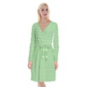 Decorative lines pattern Long Sleeve Velvet Front Wrap Dress View1