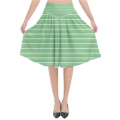 Decorative Lines Pattern Flared Midi Skirt