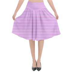 Decorative Lines Pattern Flared Midi Skirt