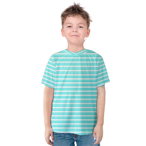 Decorative Line Pattern Kids  Cotton Tee by Valentinaart