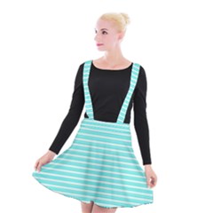 Decorative Line Pattern Suspender Skater Skirt