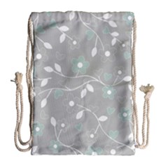 Floral Pattern Drawstring Bag (large) by Valentinaart