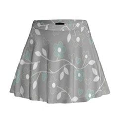 Floral Pattern Mini Flare Skirt by Valentinaart