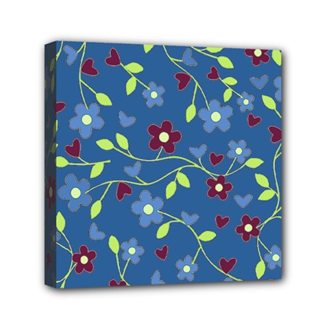 Floral Pattern Mini Canvas 6  X 6  by Valentinaart